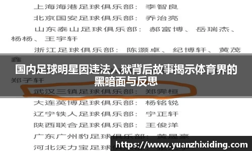 国内足球明星因违法入狱背后故事揭示体育界的黑暗面与反思